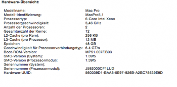 APPLE Mac Pro 12 Core 3,46 GHz 48 GB RAM Quadro 5000 SSD